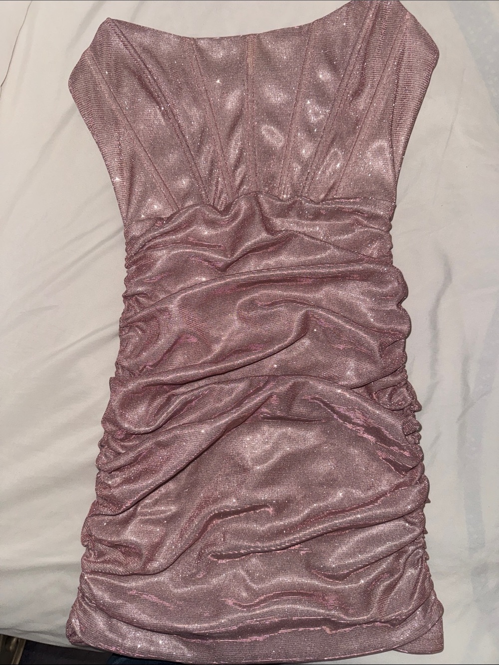 Strapless Pink Mini Dress - Elegant Ruched Party Dress